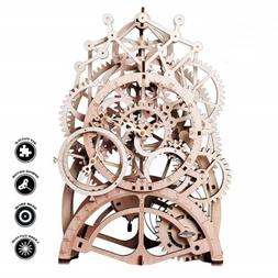 3D Puzzling Laser-Cut Pendulum Clock Model Kit Mechanical Wo