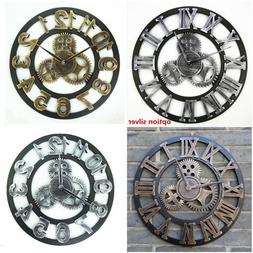 Handmade 3D Retro Rustic Decorative Luxury Art Wall Clock Fo