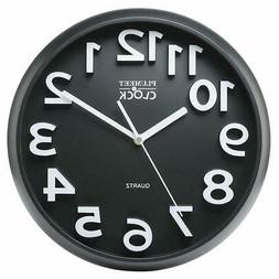 Plumeet Large Number Wall Clock, 13" Silent Non-Ticking Quar