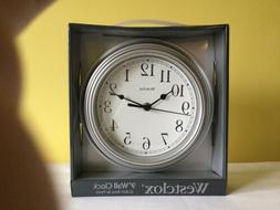 Westclox 46984 Silver Round Wall Clock 9 inch  Battery Opera