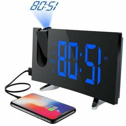 Mpow 5" Projection Alarm Clock FM Radio Digital Alarm Clock 