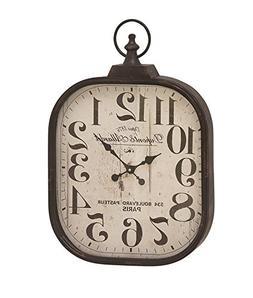 Deco 79 52560 Metal Glass Wall Clock, 18" x 26"