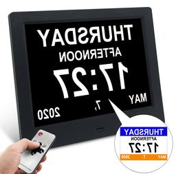 7.5" Dementia Alarm Clock Digital Calendar Day Clock Desk/Sh