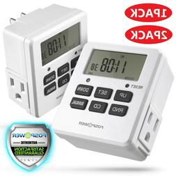 7 Day Heavy Duty Digital Electric Programmable Dual Outlet P