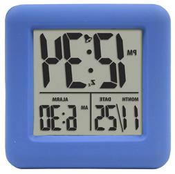 Equity 70918 Blue Soft Cube LCD Alarm Clock