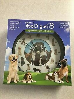 8" Barking Dog Clock 12 Dogs Wall Desk Mark Feldstein
