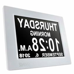 Jumbo Digital Clock 8" Large Display Easy Read Day Time Whit