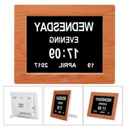 8" Digital Day Alarm Dementia Clock Calendar Large Letter fo