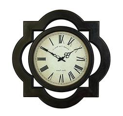 Deco 79 Traditional Quatrefoil Wood Frame Large Wall Clock, 