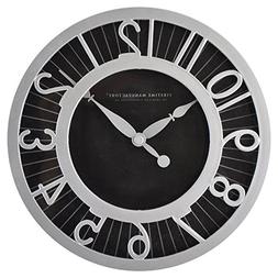 FirsTime 99636 Black Radiant Wall Clock, Silver