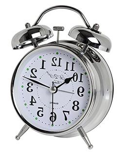 A2S Vintage Style Alarm Clock - Twin Bell, Analog & Battery 