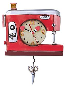 Allen Designs Double Stitch Sewing Machine Pendulum Clock