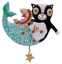 Allen Designs Mermaid Cat Mercat Pendulum Clock