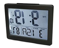 Atomic Desk/bedroom Alarm Clock Black-1.5&rdquo; Time Number, Ba