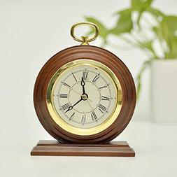 ECVISION Non-Ticking Silent Handmade Wood Alarm Clock Snooze