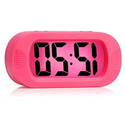 Easy to Set, Plumeet Large Digital LCD Travel Alarm Clock wi