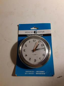 InterDesign Forma Suction Wall Clock for Bathroom or Shower,