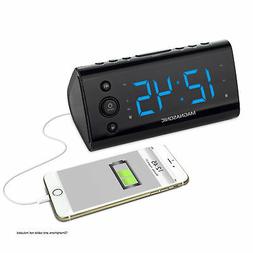 Magnasonic Alarm Clock Radio with USB Charging for Smartphon