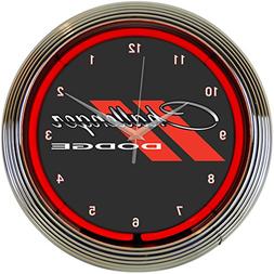 Neonetics Dodge Challenger Clock 15 Inch Diameter with Chrom