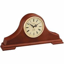 Seiko Mantel Chime Clock Dark Brown Solid Oak tambour Case