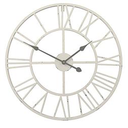 Utopia Alley Roman Round Clock, Distressed Finish, Metal, An