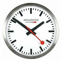 Mondaine A990.CLOCK.16SBB Wall Clock White Dial Silver Frame