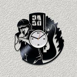 AC DC Vinyl Wall Art Clock Large Music Band Gift For Fan Bed