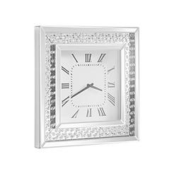 Decor Central ADMIR-27342 Crystal Square Wall Clock, 20", Cl