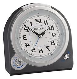 Seiko Alarm Clock, Plastic, 13.5&nbsp;x 7.7&nbsp;x 13&nbsp;cm Charcoal