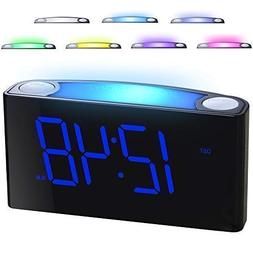 Mesqool Digital Alarm Clock - 7 Colored Night Light, 7&rdquo; La