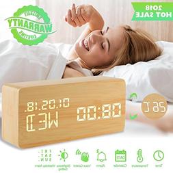 For Bedroom Beside Led Wooden Clock Small Alarm Clocks 3 Lev