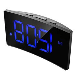 PICTEK Digital Alarm Clock, 5" Curved Dimmable LED Screen Di