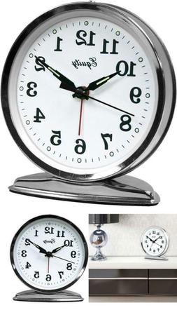 Alarm Clock Analog Wind-Up Loud Bell Alarms Chrome Metal Cas