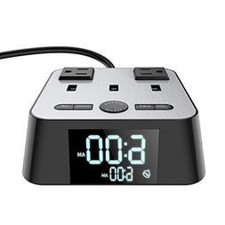 Yostyle Alarm Clock Charger w/ 3 USB Ports 2 Power Sockets O