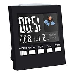 Digital Alarm Clock Led Desk Clock with Date Temperature hum