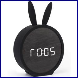 Alarm Clock For Kids Bedroom Digital LED Wooden LARGE Displa