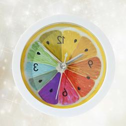 Alarm Clock Mute Round Table Lemon Pattern Design Clock for 