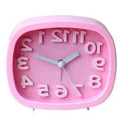 Hense Travel Alarm Clock Non-Ticking Sweep Second Quartz Mov