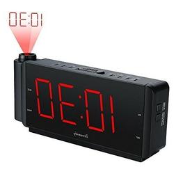 Alarm Clock Projection On Ceiling for Bedroom Wall with USB 