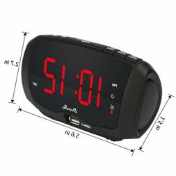 DreamSky Digital Alarm Clock Radio with FM Radio, Dual USB P