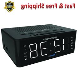 Alarm Clock Radio Bluetooth Speaker Charging Station 2 USB P