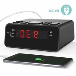 Dorzu Alarm Clock Radio,Fm Digital Clock Radio With Usb Char