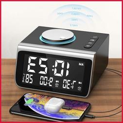 Alarm Clock Radio SMALL Digital FM Radios W 2 USB Charger Fo