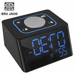 Alarm Clock with USB Charger FM Radio Clock Digital LED Disp