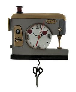 Allen Designs Back Stitch Sewing Machine Wall Clock w/Swingi