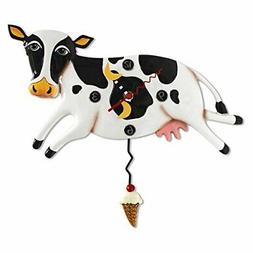 Allen Designs "Bessy Cow" Whimsical Pendulum Wall Clock