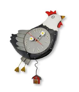 Allen Designs Flew the Coop Chicken Wall Clock with Barn Pen