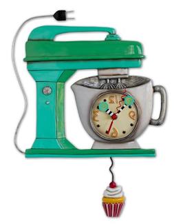 Allen Designs Green Vintage Kitchen Mixer Wall Clock with Cu