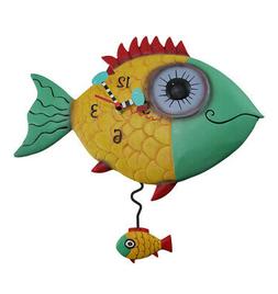 Allen Designs Wide Eyed Fishy Pendulum Wall Clock Fish