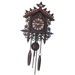 Antique Wood Cuckoo Wall Clock with Pendulum for Home Office